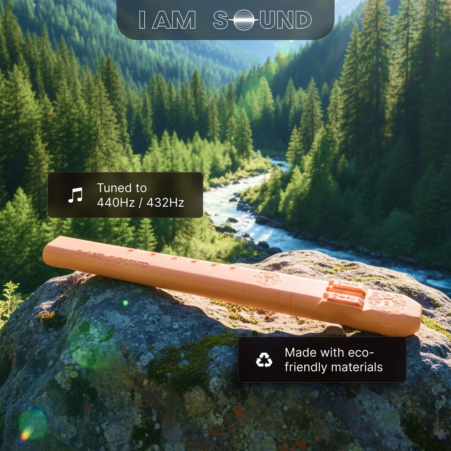 I AM SOUND F#4 Drone Flute 432 Hz Multi-Color